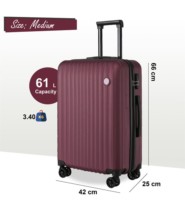 Edmonton Medium Hard Shell Suitcase in Burgundy
