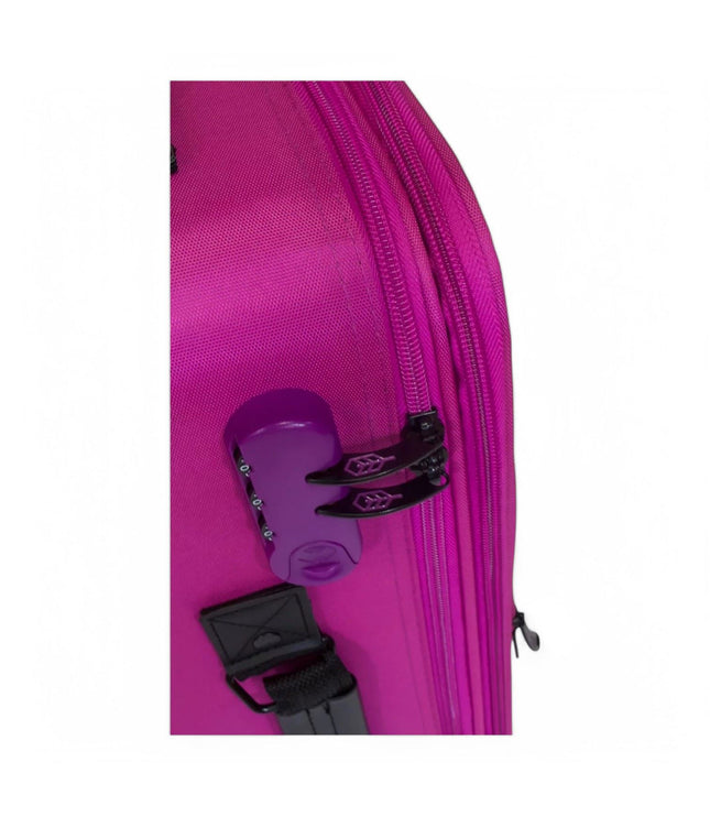 Handa Set of 3 Soft Shell Suitcase in Pink