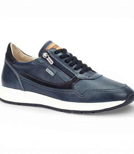 Pikolinos Men's Blue Leather Easy Wear Sneaker Trainers Shoes - Getafe
