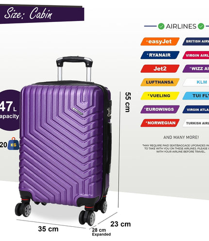 Bega Cabin Hard Shell Suitcase in Purple