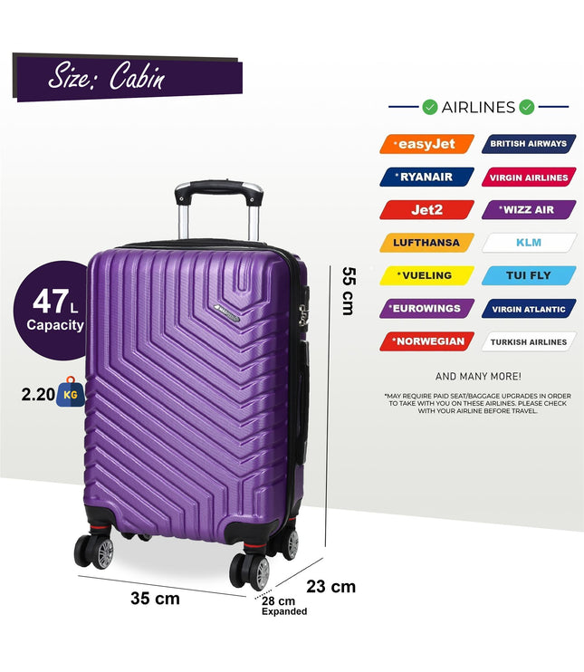 Bega Cabin Hard Shell Suitcase in Purple