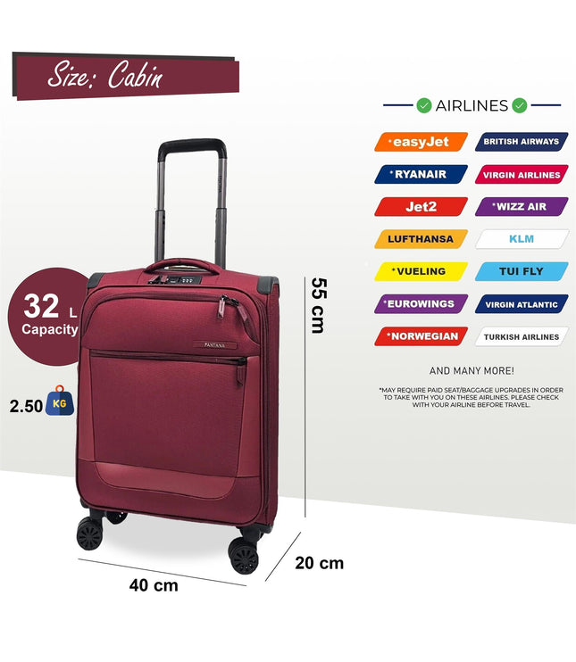 Bourne Cabin Soft Shell Suitcase in Burgundy