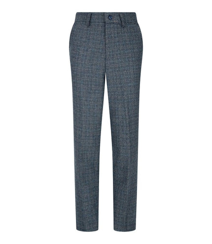Boys 3 Piece Blue Tweed Check Vintage Retro Suit