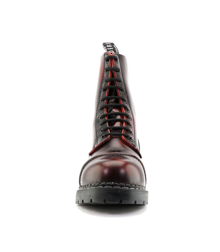Grinders Unisex Wine Stag Acs Leather Steel Toe Cap Lace Up Boots