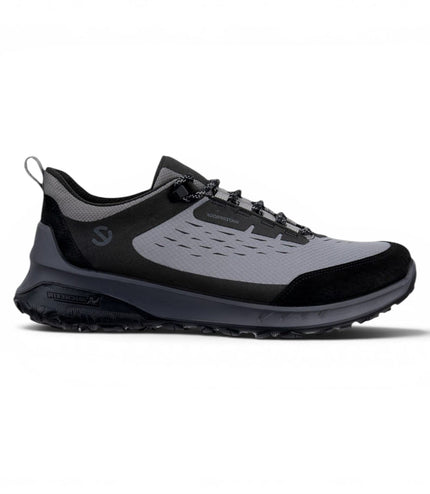 Ecco Men's Black Grey Leather Waterproof Outdoor Trainer Sneaker Shoes - ULT-TRN