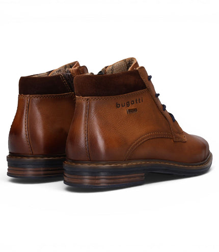 Bugatti Mens Tan Brown Leather Lace-up Chukka Ankle Boots - Rigalo Evo