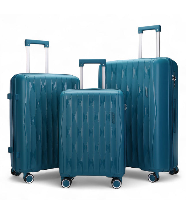 Burnaby Set of 3 Hard Shell Suitcase in Teal Blue