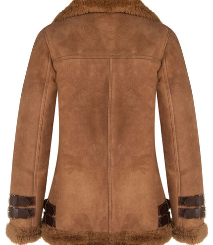 Womens Sheepskin Biker Jacket-Alamar