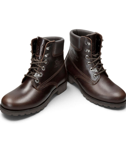 Panama Jack Women's Brown Leather Warm Lace-Up Boots - PJ-03-IGLOO-B62
