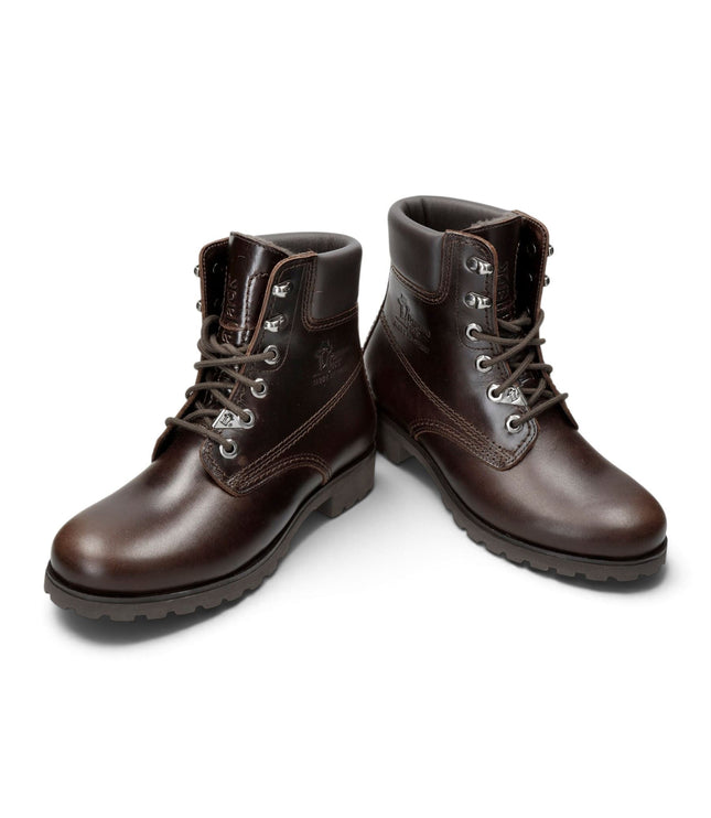 Panama Jack Women's Brown Leather Warm Lace-Up Boots - PJ-03-IGLOO-B62