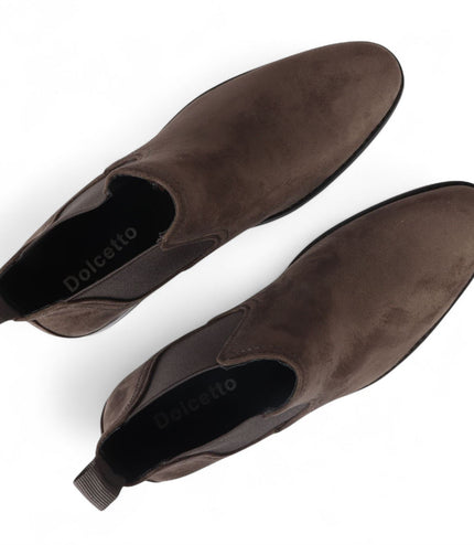 Men's Grey Suede Chelsea Boots Real Leather Lined Slip-On
