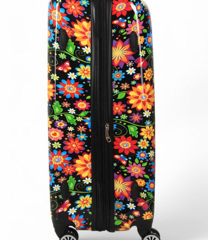 Ballina Large Hard Shell Suitcase in Black Flower