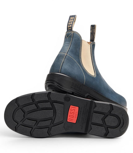Rossi 404 Storm Blue Leather Outdoor Chelsea Boots - Spinifex