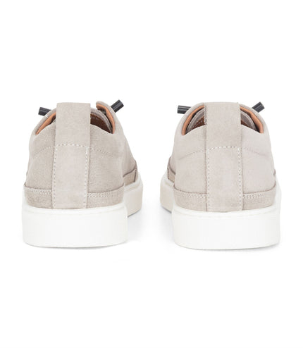 Justin Reess Mens Grey Suede Leather Trainers Sneakers - Josh