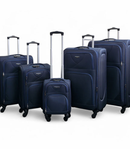 Nagoya Set of 5 Soft Shell Suitcase in Navy