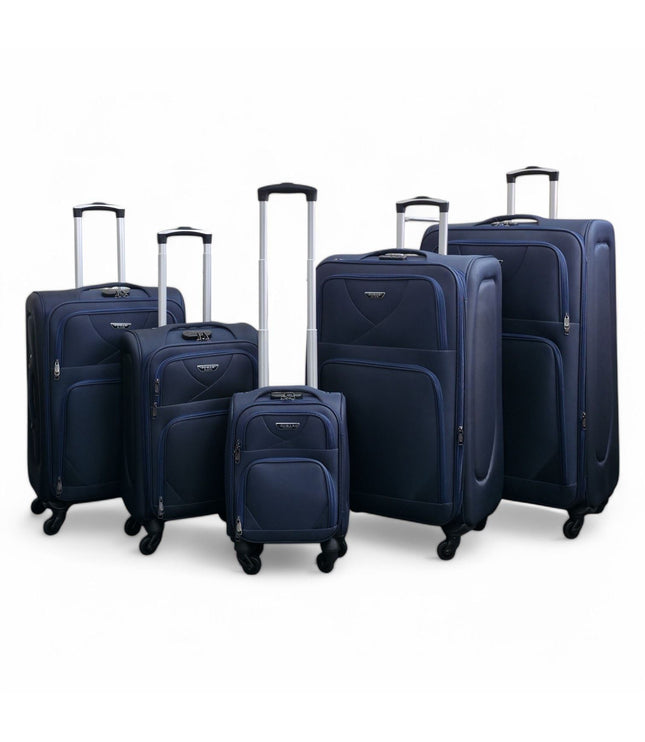 Nagoya Set of 5 Soft Shell Suitcase in Navy