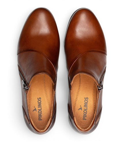 Pikolinos Women's Brown Leather Low Heel Shoes - Malaga