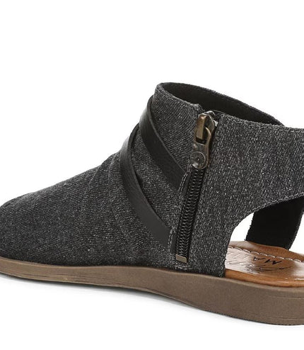 Blowfish Malibu Women's Charcoal Strappy Low Wedge Sandals - Denver