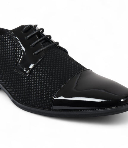 Men's Black Leather Oxford Formal Derby Shoes