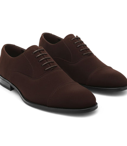 Men's Brown Faux Suede Leather Lace-Up Derby Oxford Shoes
