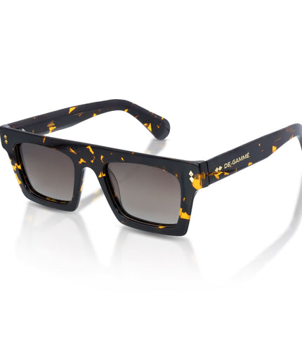 De-Gamme Brown Rectangle Thick Frame Polarized Sunglasses - Valencia