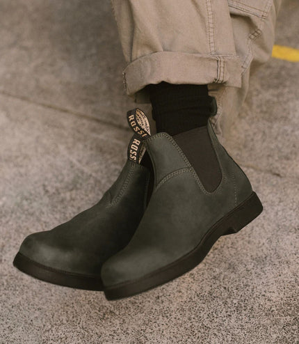 Rossi 607 Booma Moss Olive Green Leather Chelsea Boot