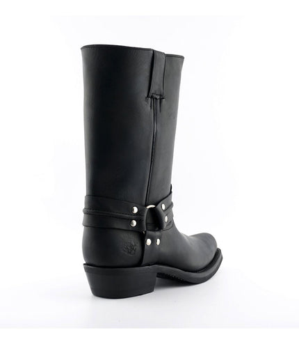 Grinders Unisex Black Western High Leather Boots - Renegade Hi