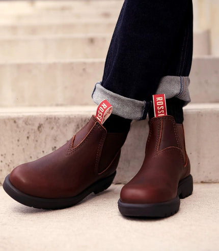 Rossi 303 Endura Redwood Brown Leather Chelsea Boots