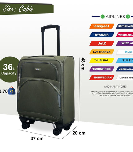 Gosford Cabin Soft Shell Suitcase in Green