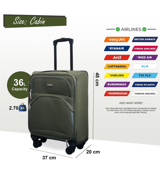Gosford Cabin Soft Shell Suitcase in Green