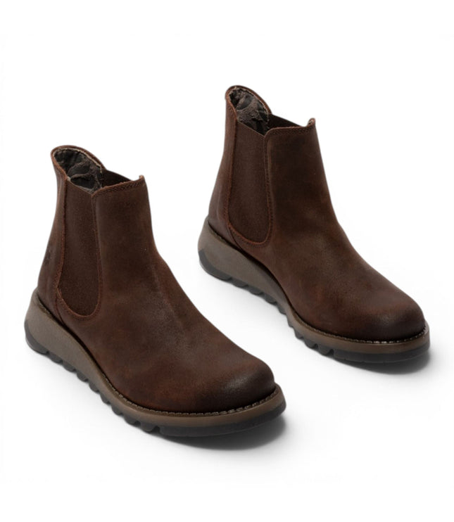 Fly London Womens Brown Chelsea Suede Leather Ankle Boots - SALV195