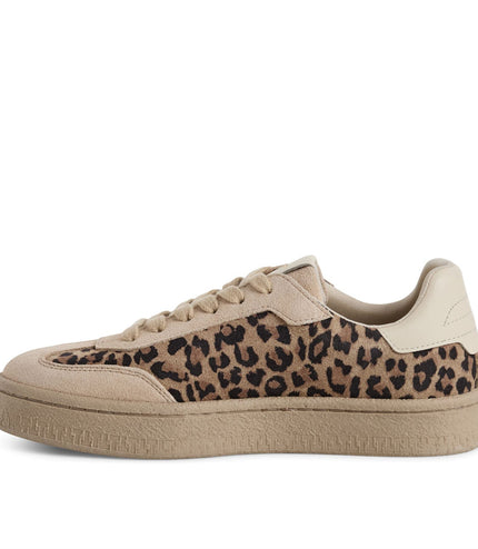 Tamaris Womens Leapord Brown Suede Leather Fashion Lace Up Sneakers