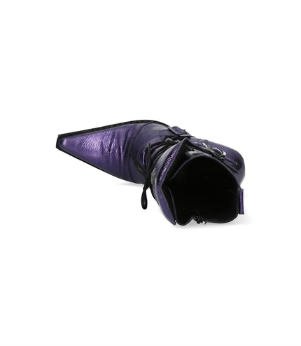New Rock Women's Purple Leather Gothic High Heeled Boots - M-9373-C16