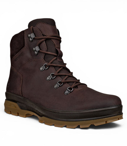 Ecco Men's Brown Leather Waterproof Lace-up Hiking Boots - Rugged Track 25