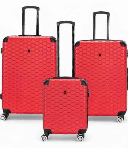 Noda Set of 3 Hard Shell Suitcase in Red