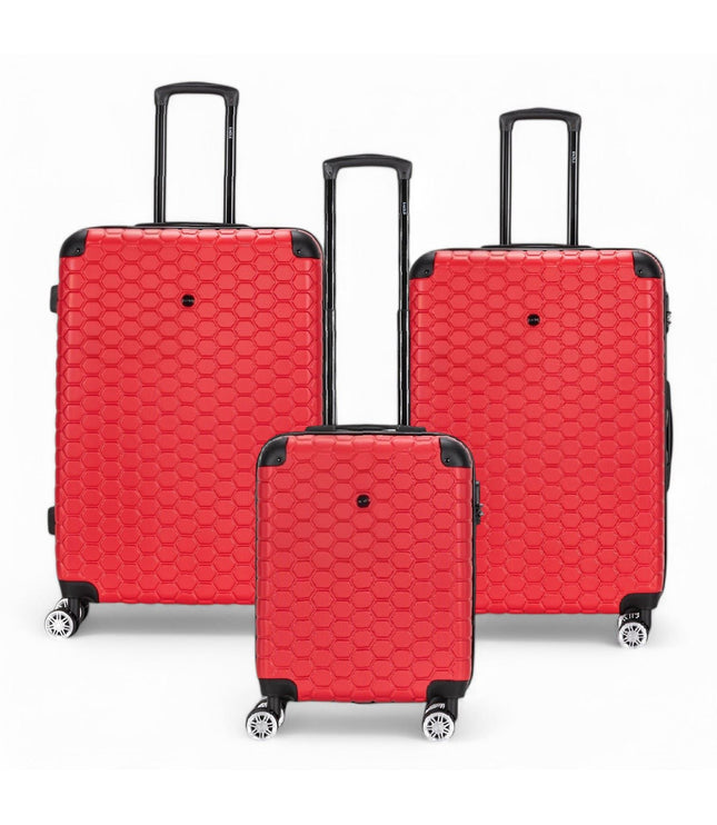 Noda Set of 3 Hard Shell Suitcase in Red