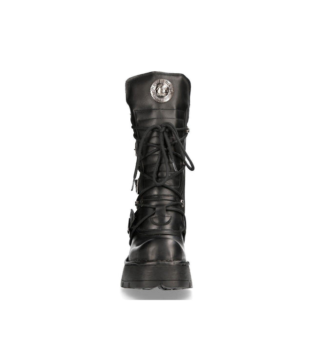 New Rock Women'S Leather Gothic Mid-Calf Boots - 373-S33