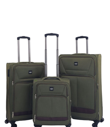 Andover Set of 3 Soft Shell Suitcase in Khaki