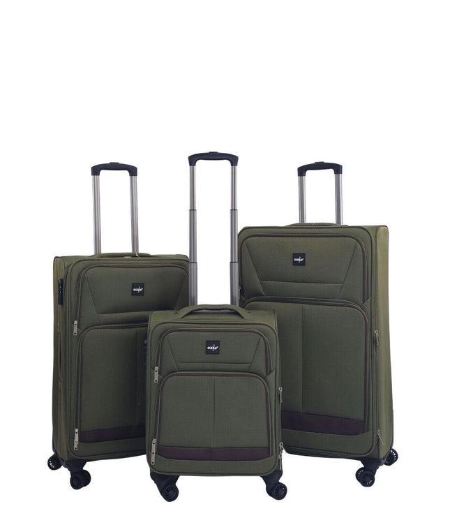 Andover Set of 3 Soft Shell Suitcase in Khaki