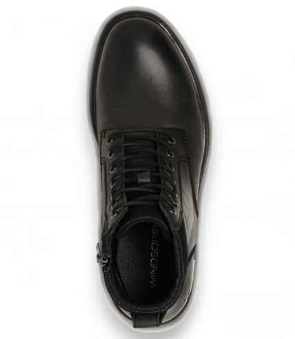 Windsorsmith Mens Black Leather Casual Chelsea Chukka Ankle Boots - Beau