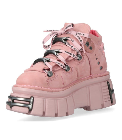 New Rock M-106-C153 Pink Tower Platform Gothic Punk Ankle Boots