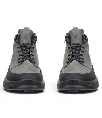 Ecco Men's Waterproof Black Grey Leather Outdoor Walking Boots - Byway 2.0