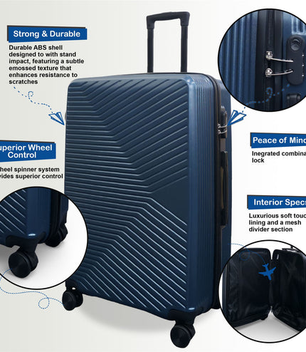 Junee Cabin Hard Shell Suitcase in Blue