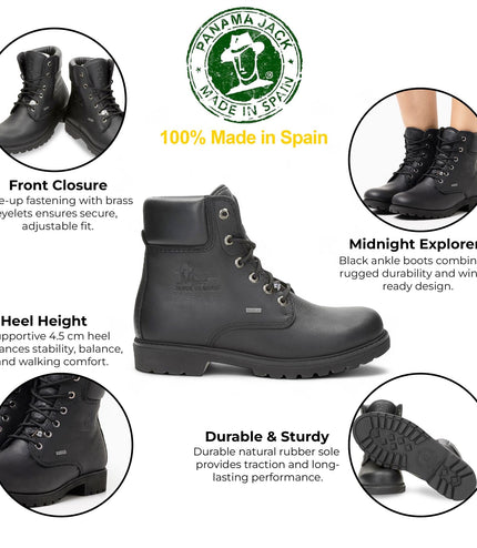 Panama Jack 03 GTX C2 Men's Black Waterproof Leather Ankle Boots