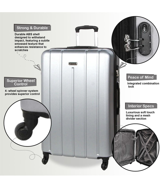 Coalville Large Hard Shell Suitcase in Silver