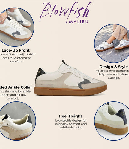 Blowfish Malibu Womens White Lace-Up Sneakers - Tastic