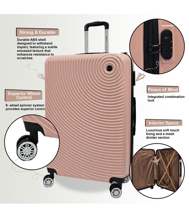 Chorley Medium Hard Shell Suitcase in Rose Gold