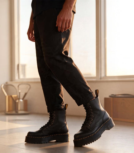 Dr Martens  Jadon III Black Soft Leather Platform Boots -26378001