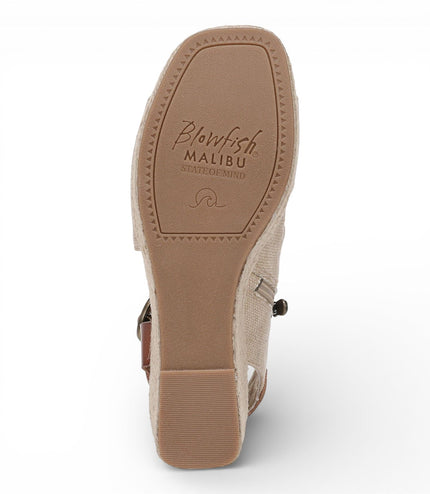 Blowfish Malibu Womens Brown Beige Wedge Slingbacks Heel Sandals - Amira