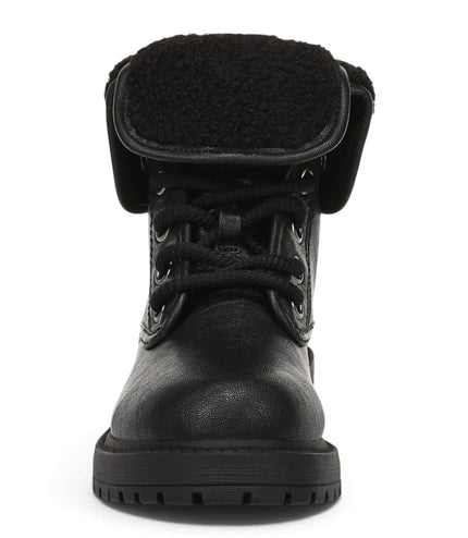 Blowfish Malibu Women's Black Faux Leather Lace Up Winter Boots - Andy-Cozy